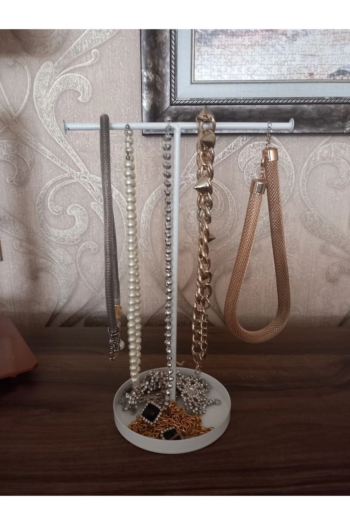 Zeydada Takı Organizeri Tekli Beyaz, Takı Düzenleyici,takı Askılığı,küpe Kolye Standı,takı Standı