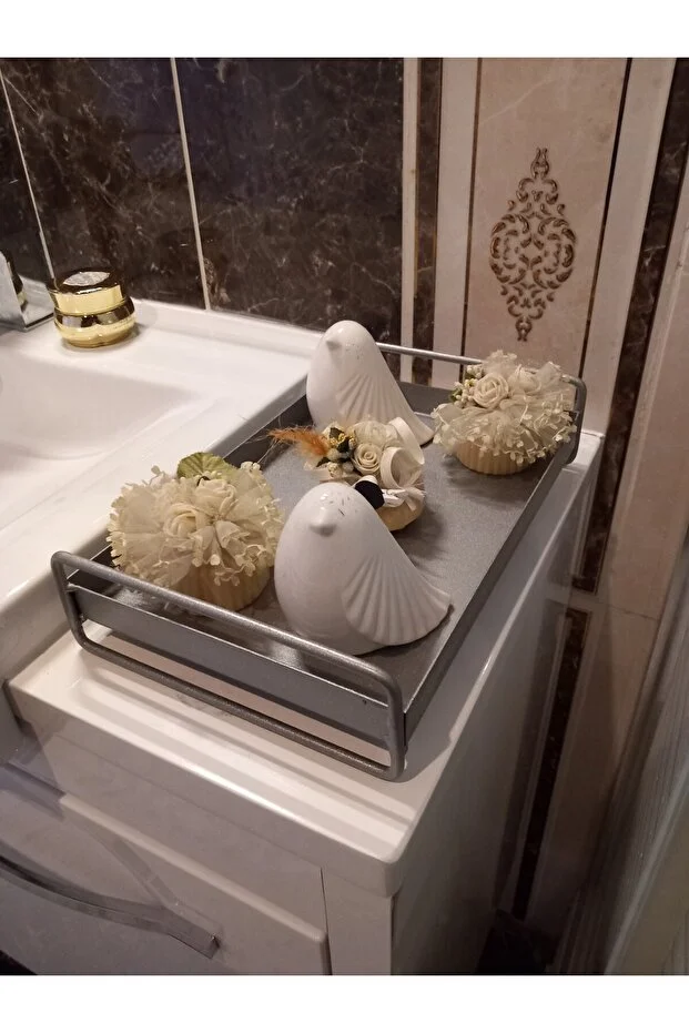 Gümüş renk Masa Üstü Organizeri,banyo Düzenleyici Organizeri,düzenleyic