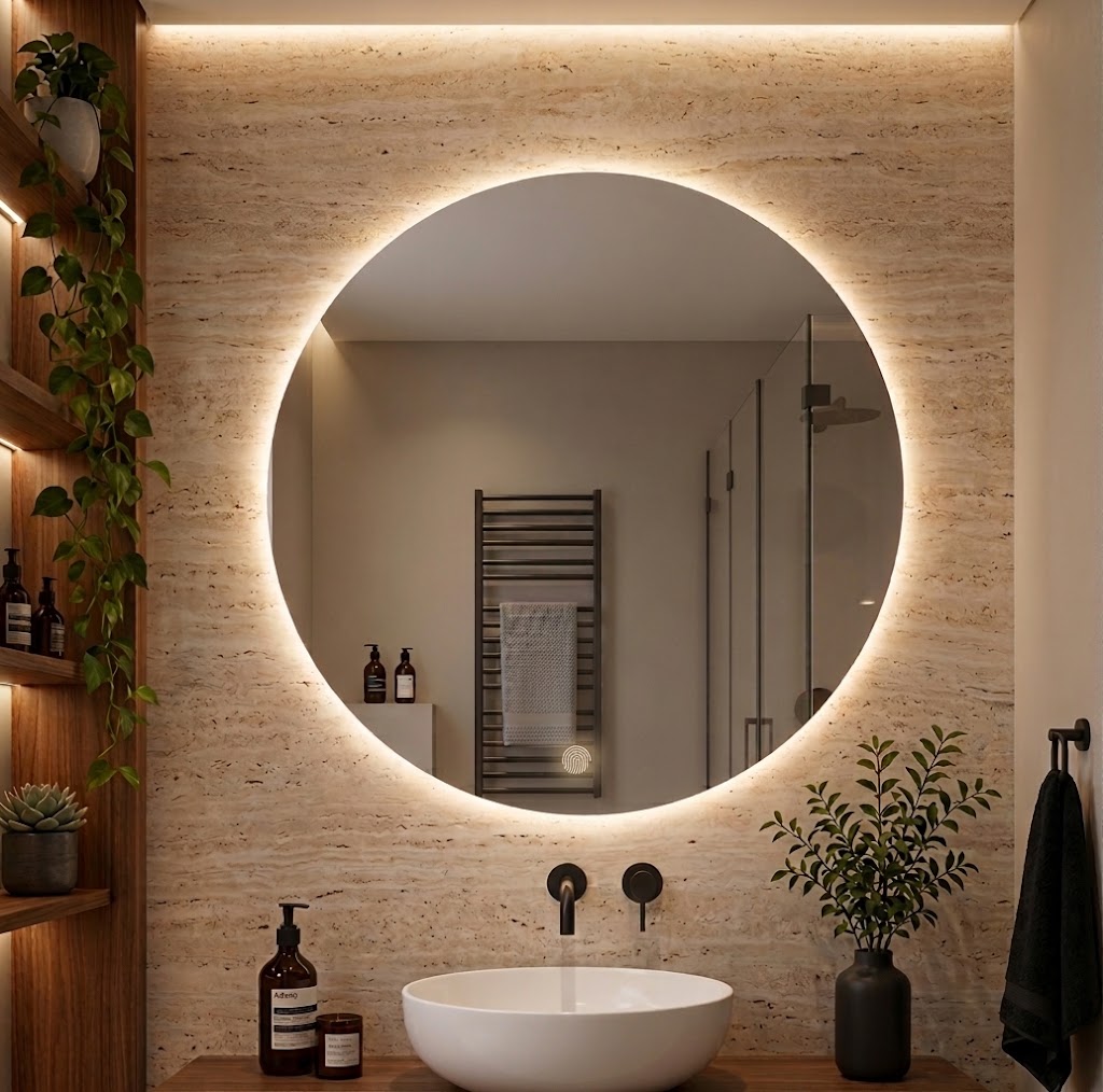 ZEYDADA BANYO AYNA YUVARLAK 90 CM ÇAP DOKUNMATİK LEDLİ